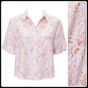 🆕Pink floral print pocket shirt